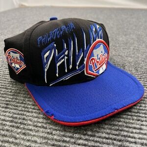 Vintage 90s Philadelphia Phillies New Era Snapback Hat MLB Big Logo Adjustable